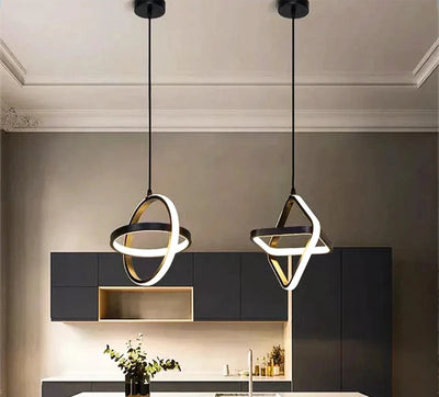 Modern Led Pendant Lights Black Chandelier For Dining Room Bedroom Bedside Pendant Lamp Home Dining Table RoomDecor Hanging Lamp