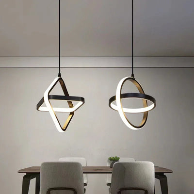 Modern Led Pendant Lights Black Chandelier For Dining Room Bedroom Bedside Pendant Lamp Home Dining Table RoomDecor Hanging Lamp